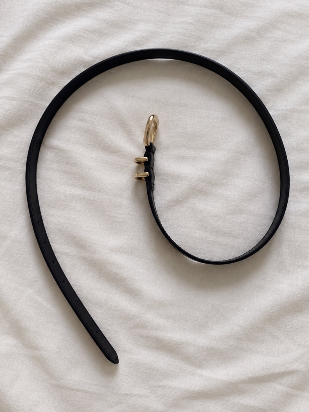 Sezane Livie Belt Black Patent Leather Size 85